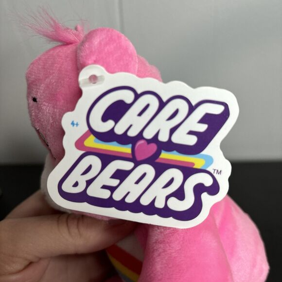 Care Bears Cheer Bear 8” Soft Pink Plush Stuffed Beanbag 2023 Rainbow Toy - Picture 5 of 7